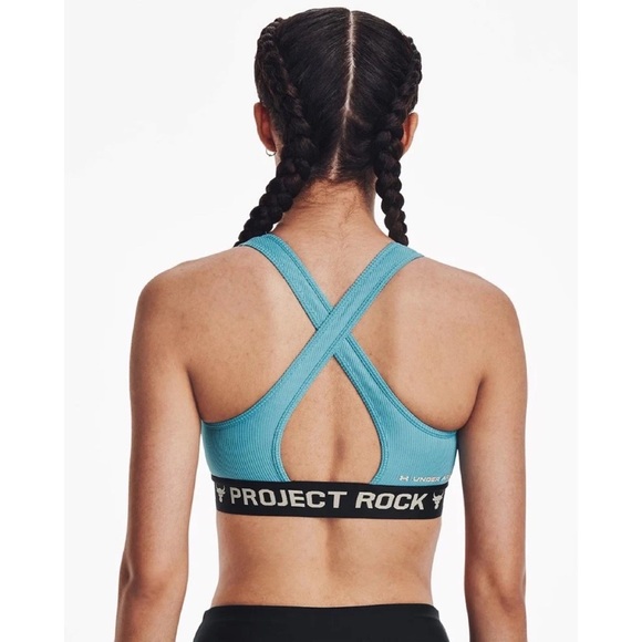 NEW Under Armour Project Rock Crossback Mid Sports Bra Size Large (L) - Picture 12 of 12